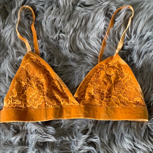 Shimera Yellow Lace Velvet Bra Mustard Yellow - Picture 8 of 9